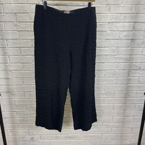 Habitat Black Textured Cropped Wide Leg Pants Womens M Minimalist Lagenlook